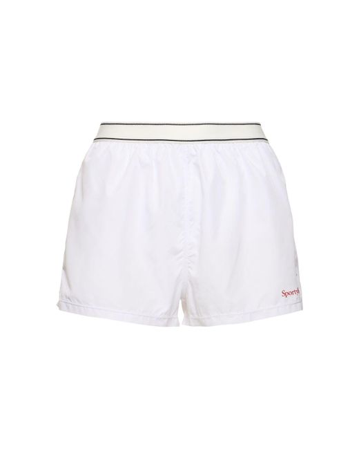 Shorts con logo di Sporty & Rich in White