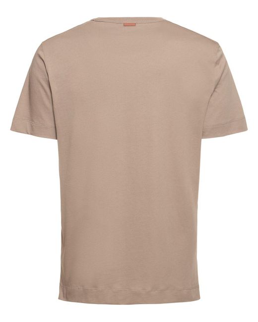 Camiseta de algodón Zegna de hombre de color Natural