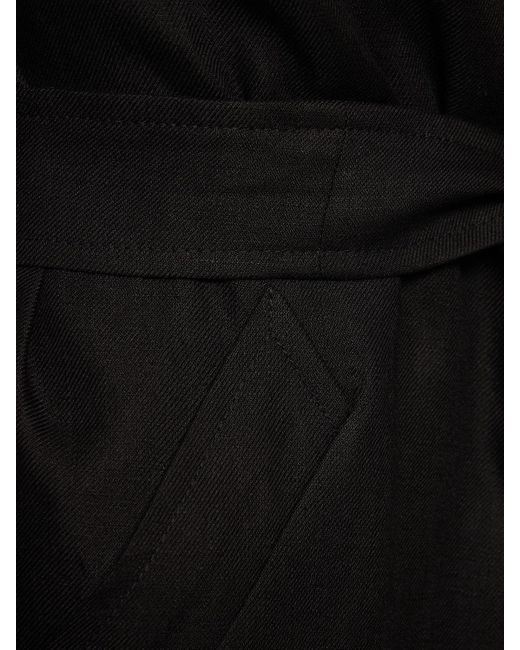 Tagliatore 0205 Black Carola Linen Trench Coat