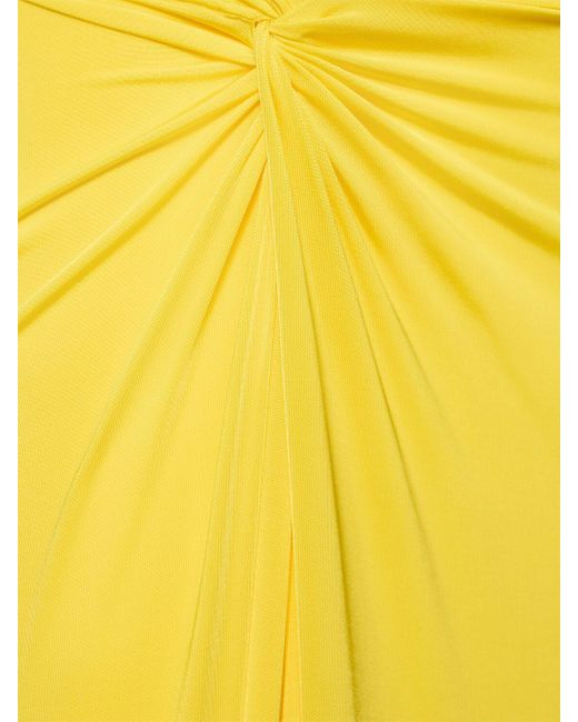 Ralph Lauren Collection Yellow Langer Rock Aus Satin Mit Knoten Und Schlitz