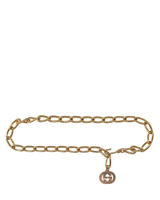 Gucci Chain Belt W/ Gg Logo in Metallic Lyst