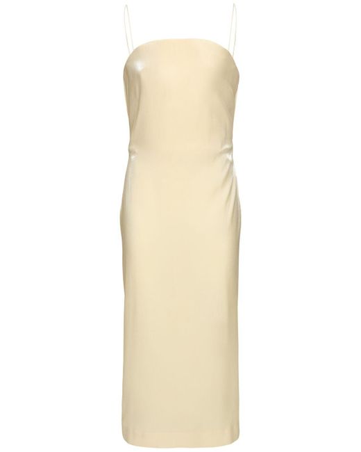 Jacquemus Natural La Robe Carino Satin Midi Dress