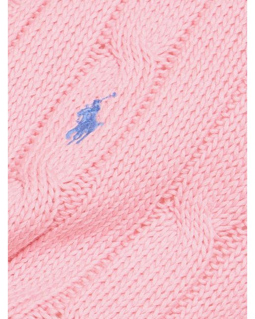 Polo Ralph Lauren Pink Strickpullover Mit Flechtmuster "kimberly"