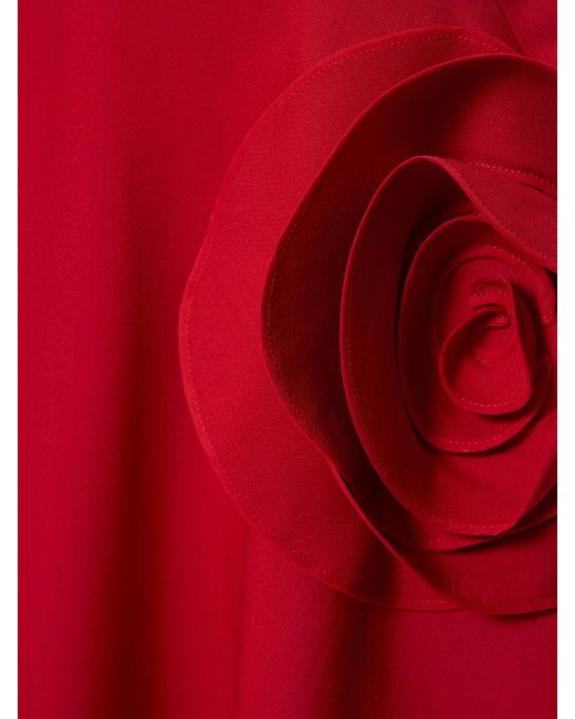 Valentino ウール&シルククレープミディスカート Red