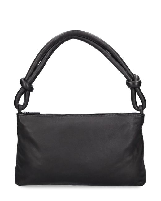 St. Agni Black Knotted Leather Shoulder Bag