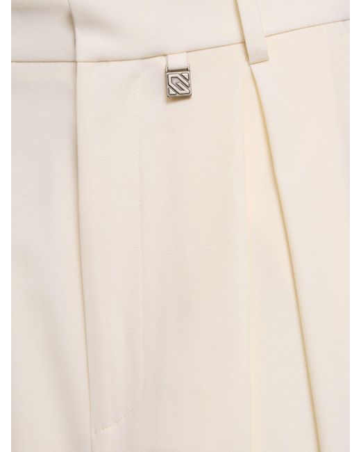 Pantalones anchos de lana stretch GIUSEPPE DI MORABITO de color White