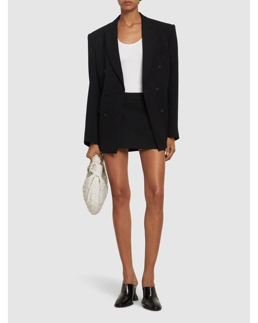 Wardrobe NYC Black Wool Mini Skirt