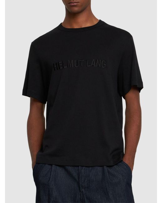 Helmut Lang Black Cotton Logo T-shirt for men