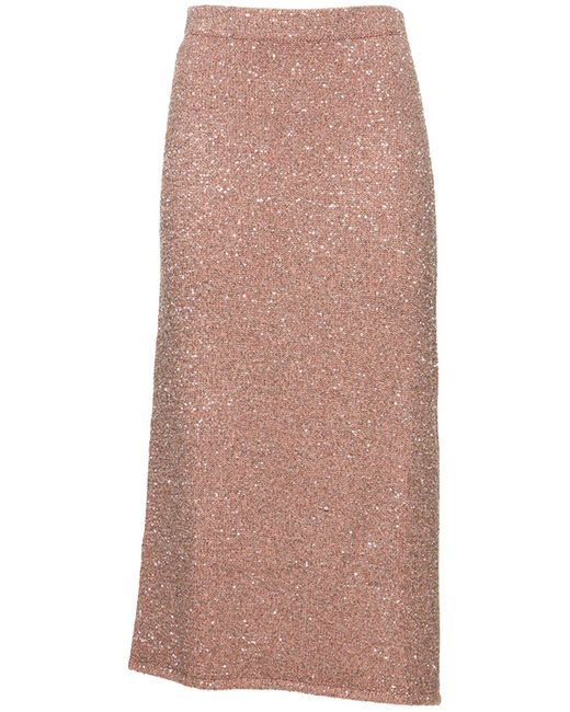 Altuzarra Pink Milos Sequined Knit Midi Skirt