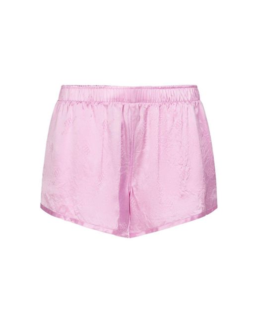 Short de running en soie jacquard Balenciaga en coloris Pink