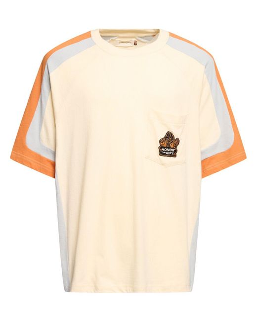 T-shirt a maniche corte con stampa logo di Honor The Gift in Natural da Uomo