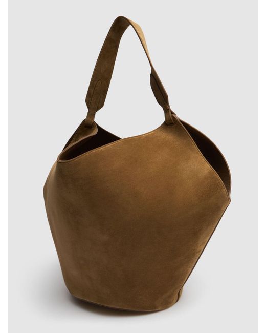 Femme Sac Cabas Moyen En Daim Lotus Unique Khaite en coloris Brown