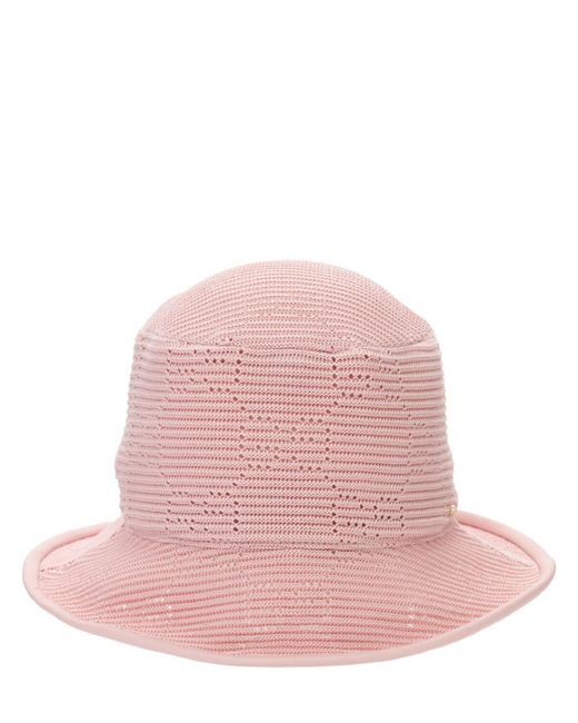 Gucci Pink Gg Cable Knit Crochet Fedora Hat
