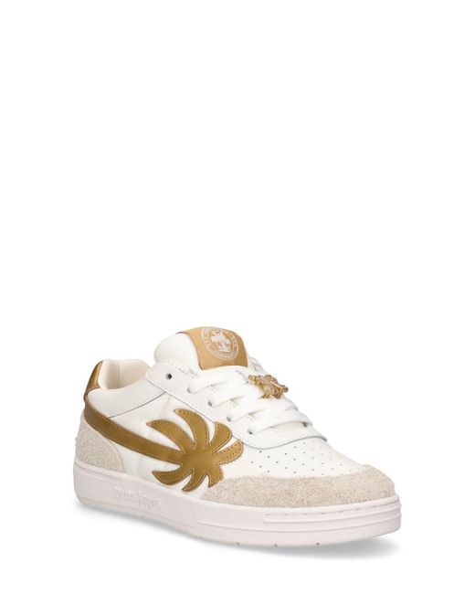 Sneakers palm beach university in pelle di Palm Angels in Natural