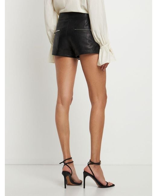 Isabel Marant Coria Leather Shorts in Black | Lyst UK