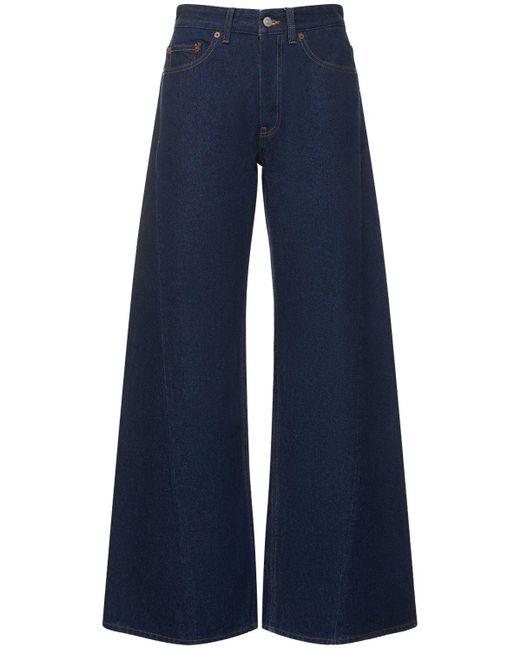 Jeans anchos de denim de algodón MM6 by Maison Martin Margiela de color Blue