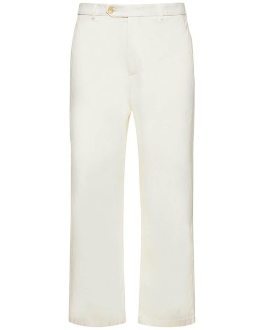 Gucci Kawaii Cotton Drill Chino Pants in White for Men | Lyst