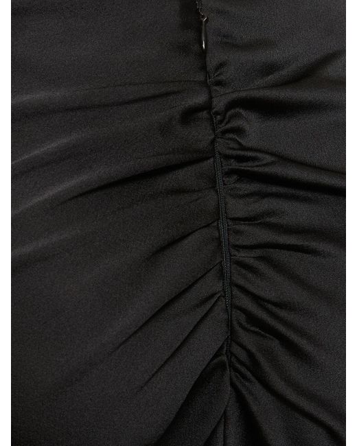 ANDAMANE Black Ninfea Tech Crepe Satin Maxi Slip Dress