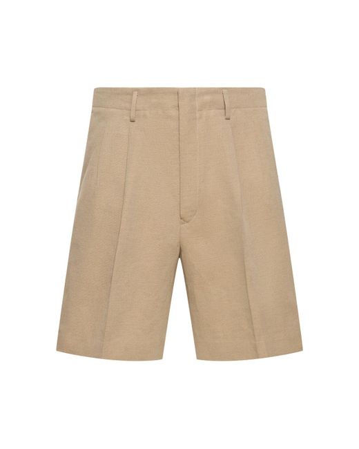 Loro Piana Bermuda-shorts Aus Leinen Ud Baumwolle "joetsu" in Natural für Herren