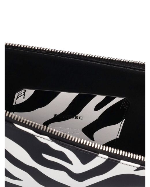 The Attico Black Sunrise Zebra Print Leather Shoulder Bag