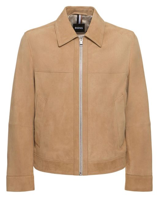 Boss Natural Malbano Suede Jacket for men