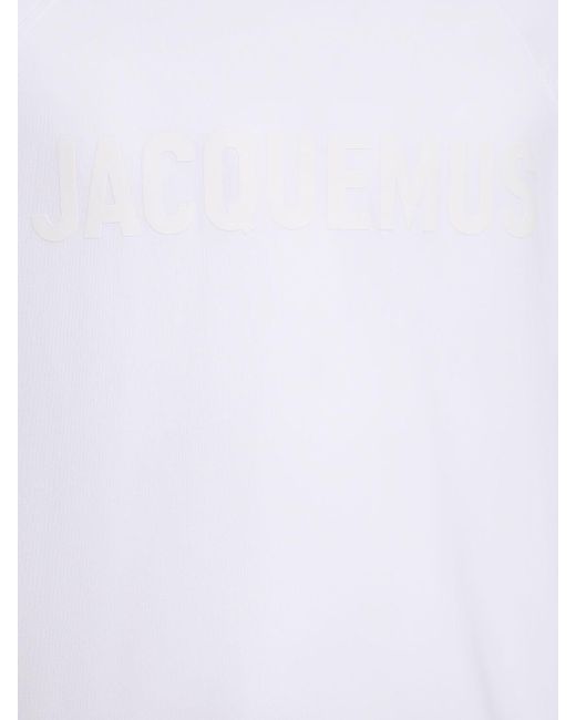 Jacquemus White Le Tshirt Typo Cotton T-Shirt for men