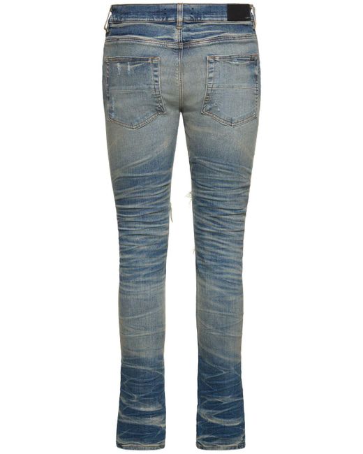 Amiri Blue Sequin Thrasher Cotton Stretch Jeans for men