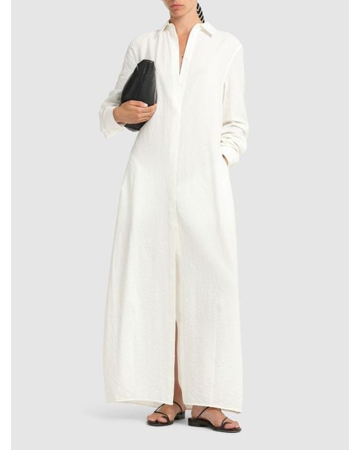 Totême  Parachute Long Shirt Dress White