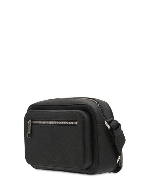 BOSS by HUGO BOSS Logo Leather Crossbody Camera Bag in Black for Men | Lyst