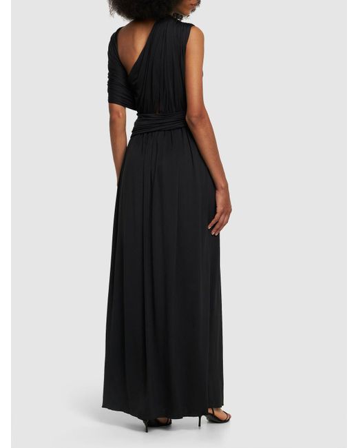 Altuzarra Black Delphi Draped Jersey Long Dress