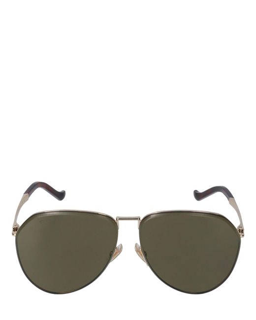 Etro Green Luxury Metal Aviator Sunglasses