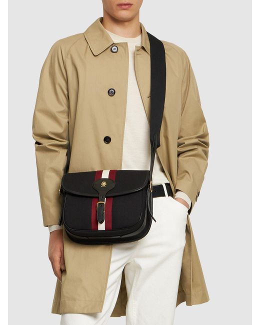 Bally Black Beckett Leather & Cotton Messenger Bag for men