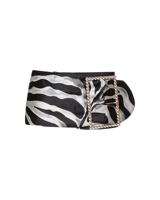 Dolce & Gabbana Multicolor Zebra Jacquard Belted Mini Skirt