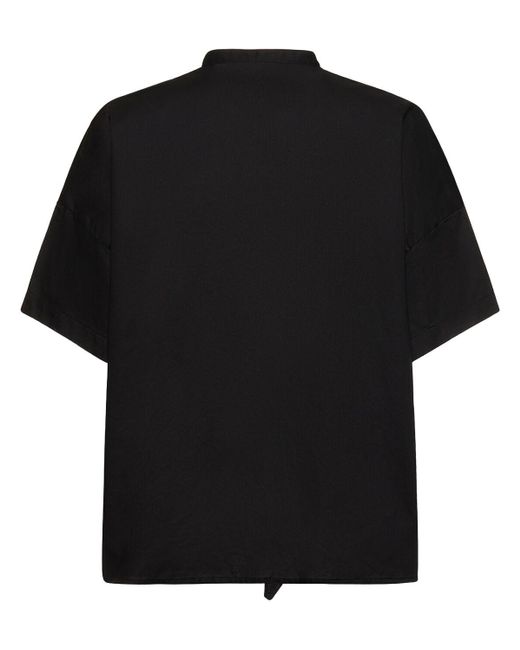 Chemise boxy en sergé de coton drapé Yohji Yamamoto en coloris Black