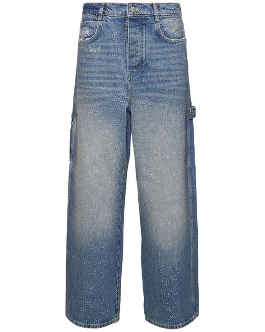 Marc Jacobs Blue Crystal Oversize Denim Jeans