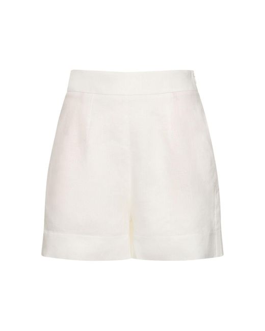 Shorts de lino con cintura alta Ermanno Scervino de color White
