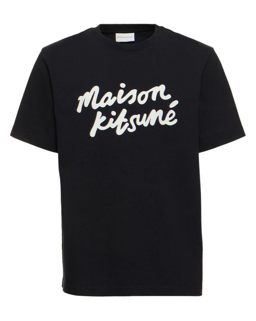 Maison Kitsuné Black Maison Kitsuné Handwriting T-shirt for men