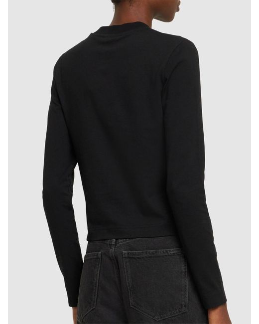 Jacquemus Black Le T-Shirt Gros Grain Long Sleeve Top