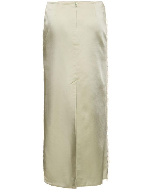 16Arlington White Delta Sequined Mid Rise Long Skirt