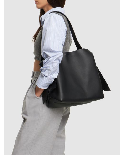 Acne Black Midi Musubi Leather Shoulder Bag