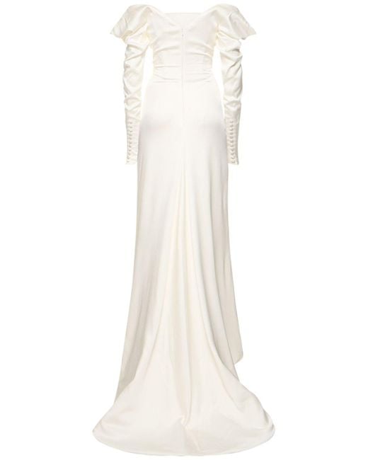 Vestido astralde manga larga de satén drapeado Vivienne Westwood de color White