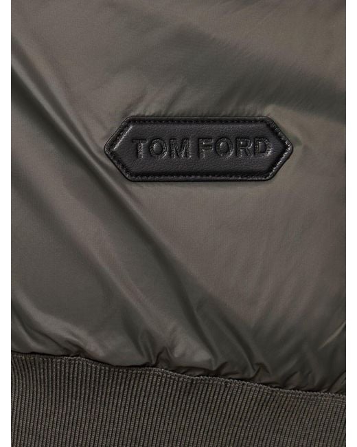 Tom Ford Gray Wool Blend Down Zip Jacket for men