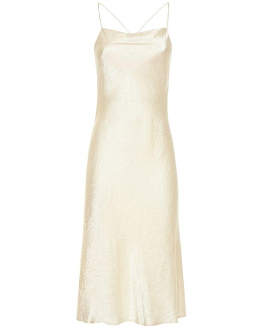 Third Form Crush Bias Cowl Satin Midi Slip Dress In White Lyst