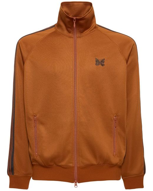 Needles Brown Logo Smooth Poly Track Jacket for men