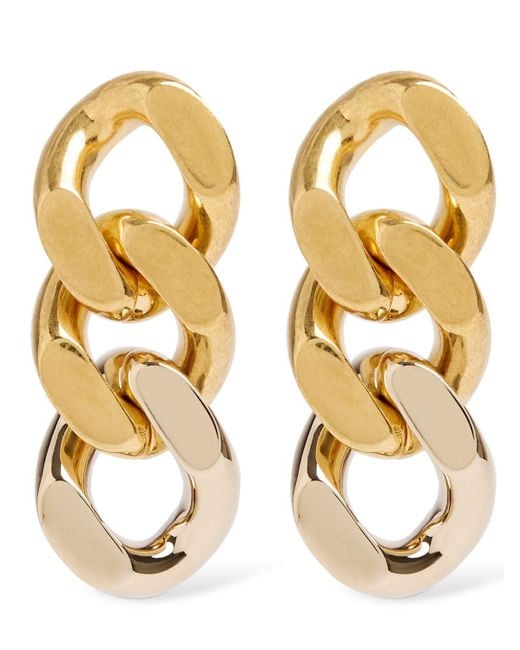 Saint Laurent Metallic 3 Curb Chain Links Earrings