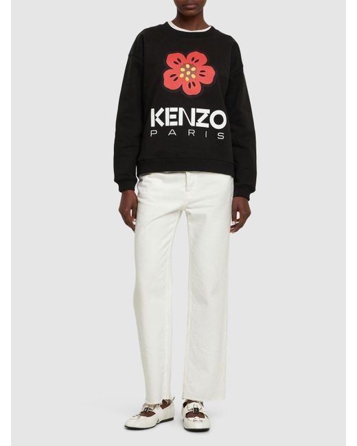 Sweat-shirt en coton brossé boke flower KENZO en coloris Black