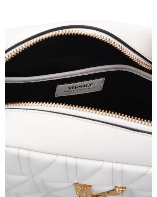 Versace White Quilted Leather Camera Bag