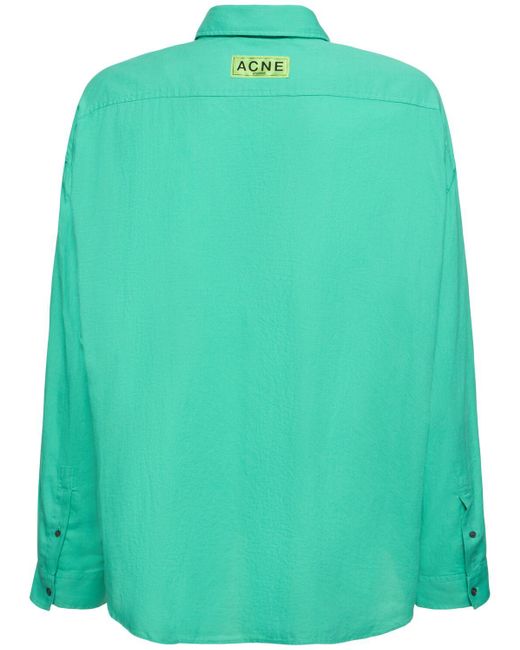 Camisa de algodón orgánico Acne de hombre de color Green