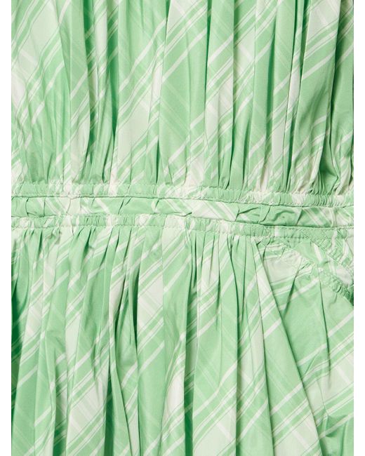 Jil Sander Green Checked Long Sleeve Mini Dress