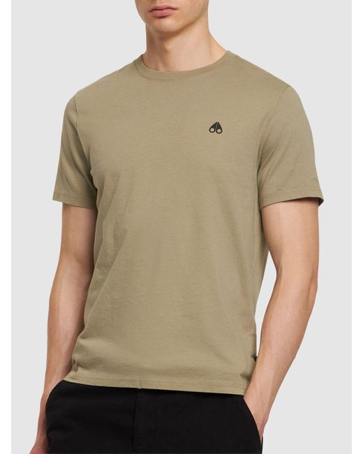 Camiseta de algodón Moose Knuckles de hombre de color Natural